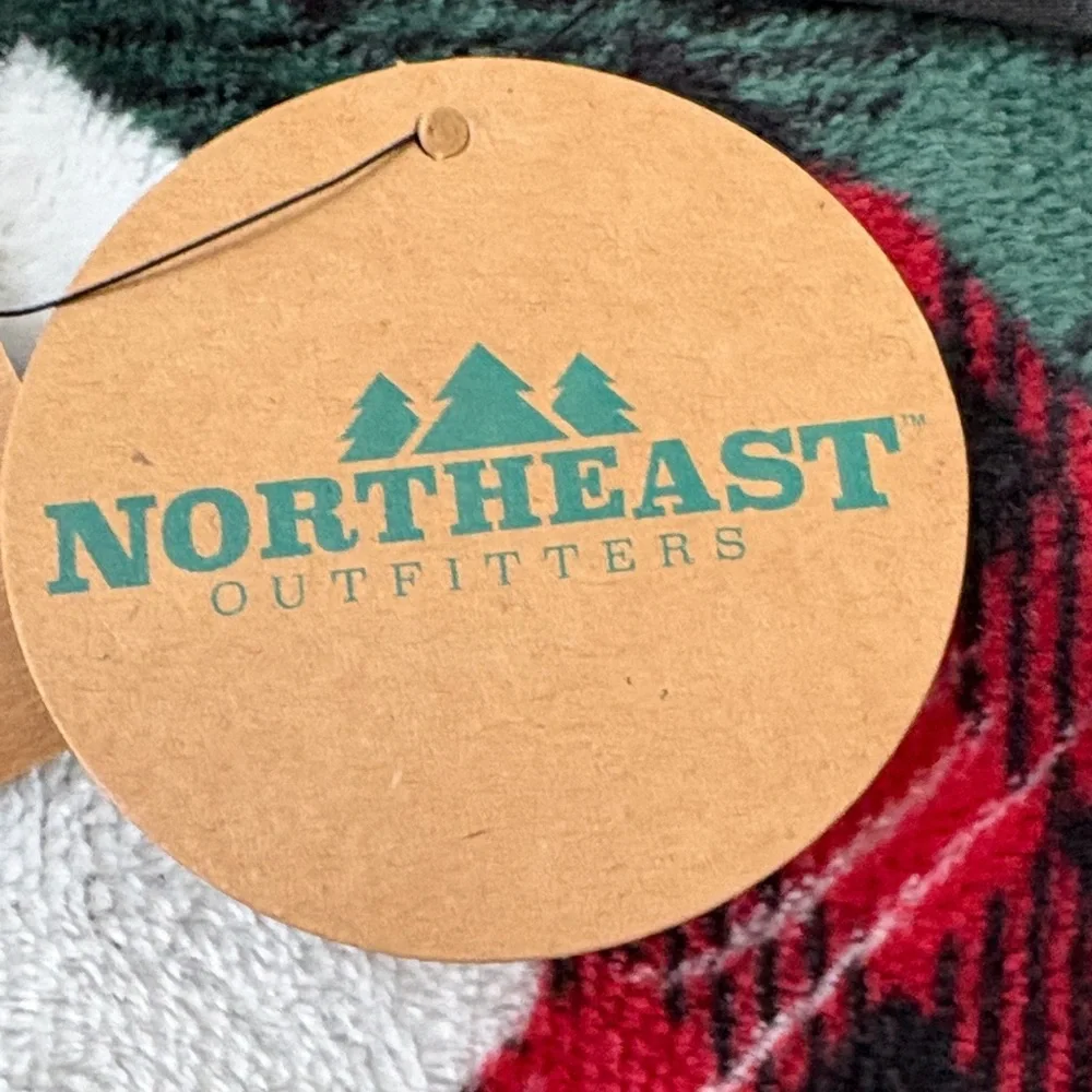 Cozy Holiday Blanket with Red and Black Plaid Design